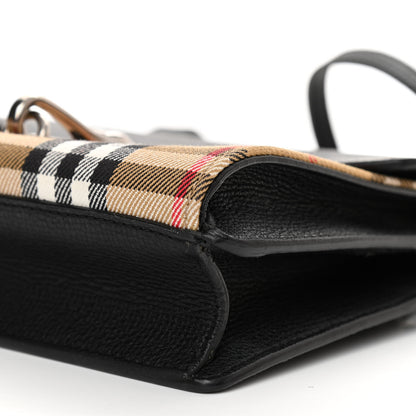 Burberry Derby Calfskin House Check Mini Macken Crossbody Bag Black 11 of 13