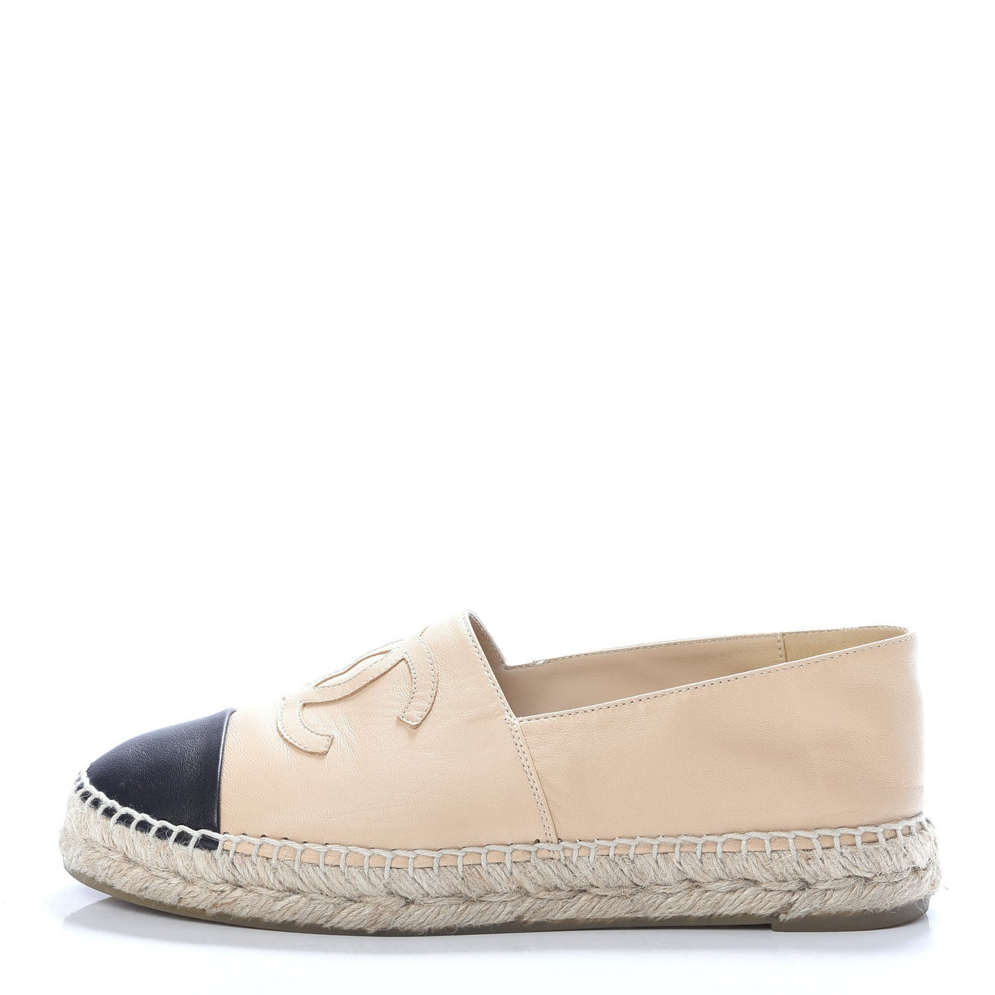 Lambskin CC Espadrilles 38 Beige Black