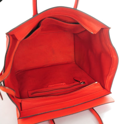 Celine Drummed Calfskin Mini Luggage Vermillion 5 of 10