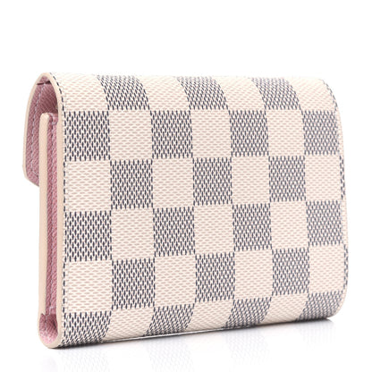 Louis Vuitton Damier Azur Victorine Wallet Rose Ballerine 3 of 7