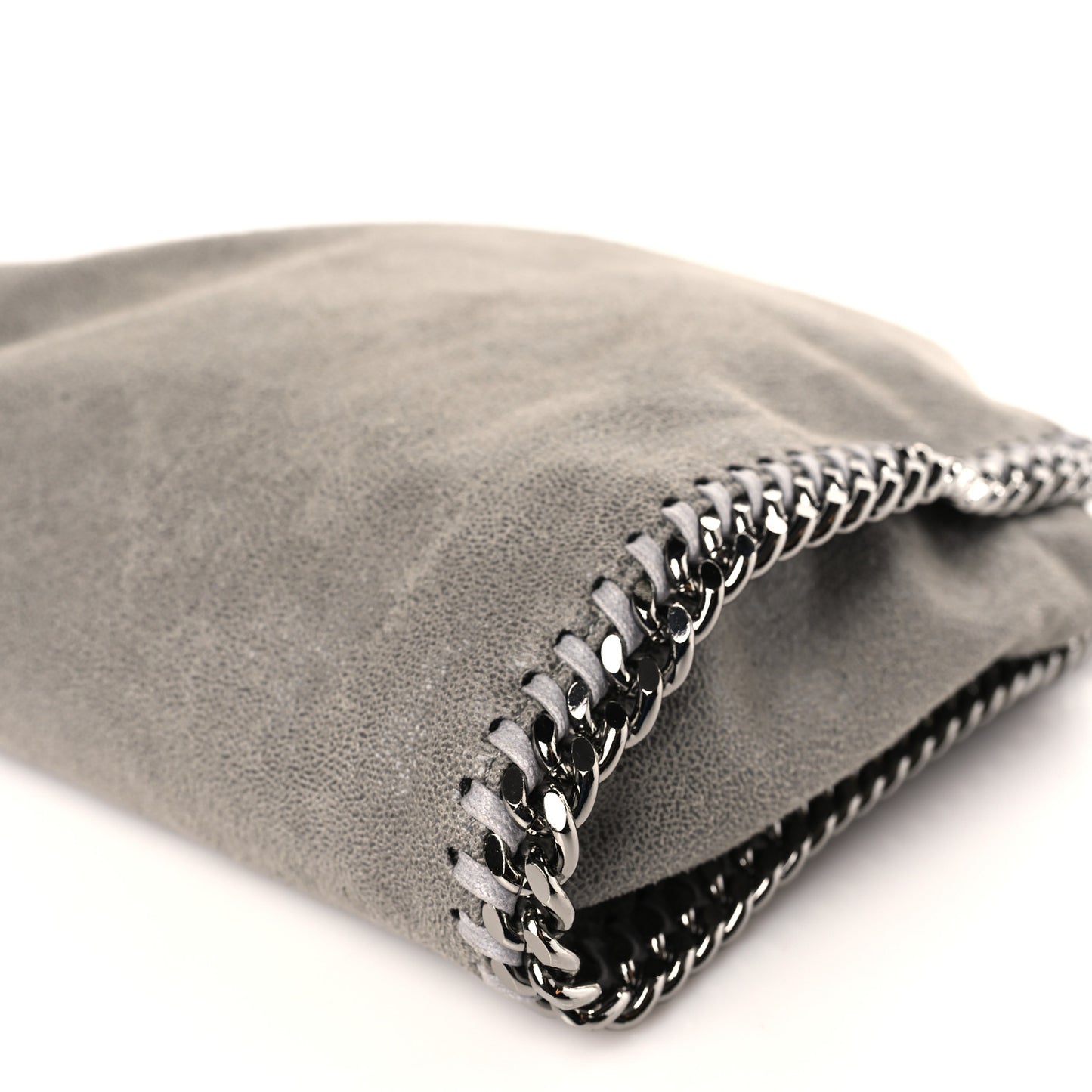 Shaggy Deer Mini Falabella Fold Over Tote Light Grey