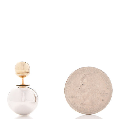 Christian Dior Mise En Dior Tribal Earrings Silver Gold 2 of 3