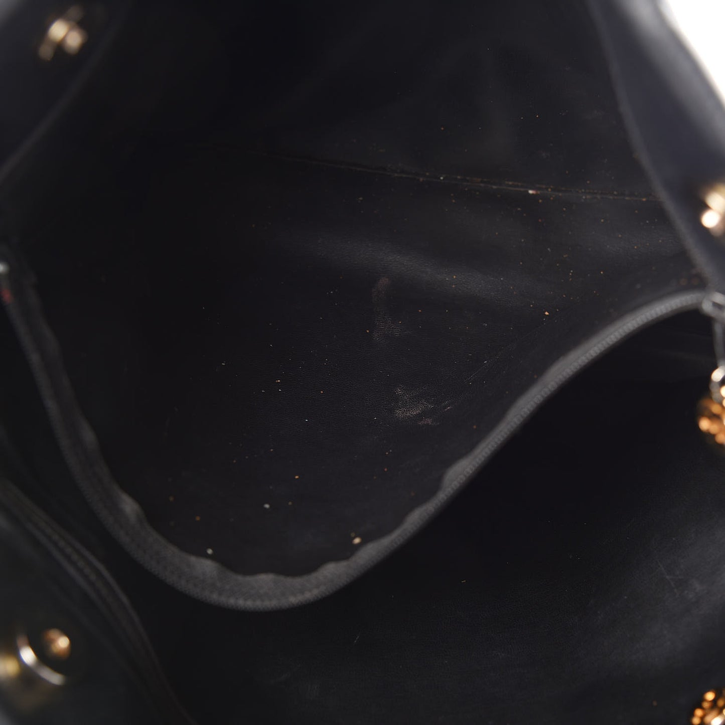 Calfskin Quilted Large Shoulder Bag Black