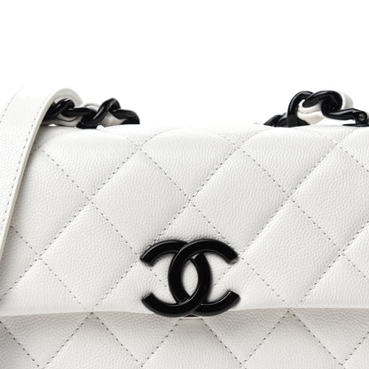 Chanel Caviar Quilted My Everything Small Flap White Black 10 of 11