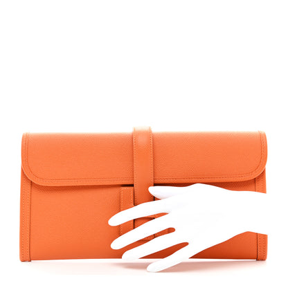 Hermes Epsom Jige Elan 29 Clutch Orange 2 of 8