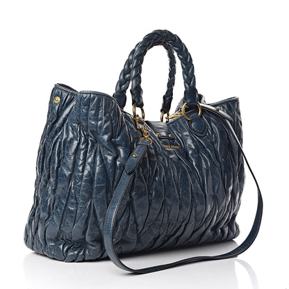 Miu Miu Nappa Matelasse Shopping Tote Denim 3 of 14