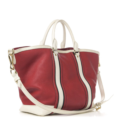 Burberry Grainy Calfskin Tote Red 3 of 17