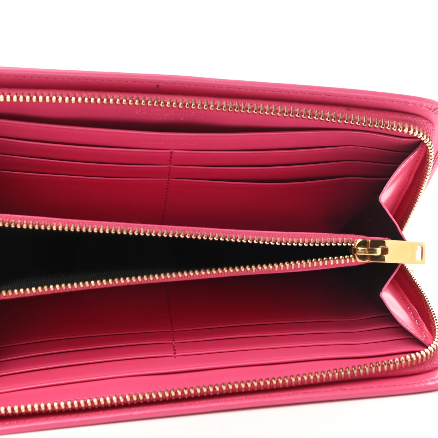 Calfskin Classic Zip Around Continental Wallet Fuchsia