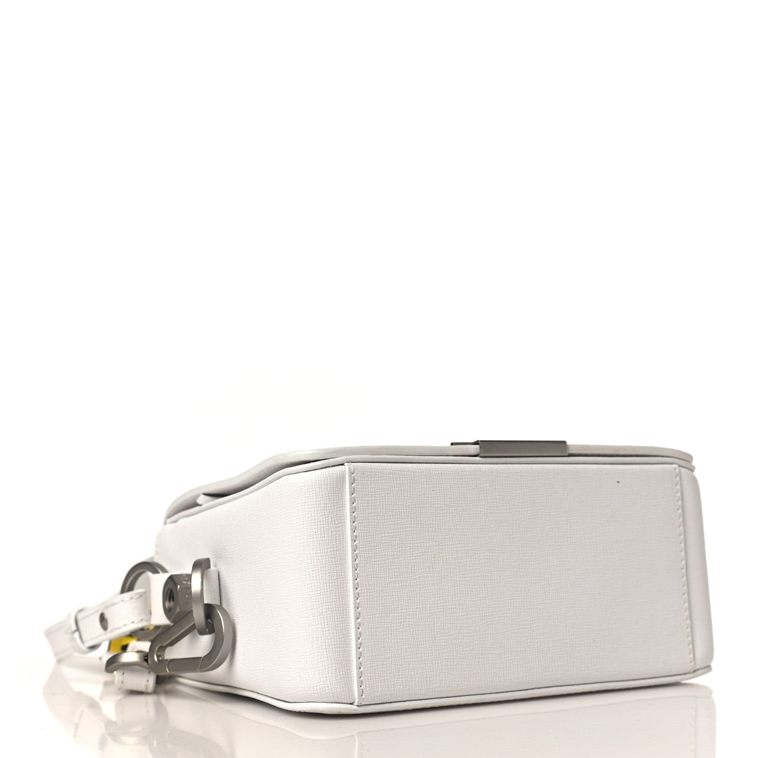 Off-White Saffiano Striped Mini Diag Binder Clip Bag White Black 4 of 10