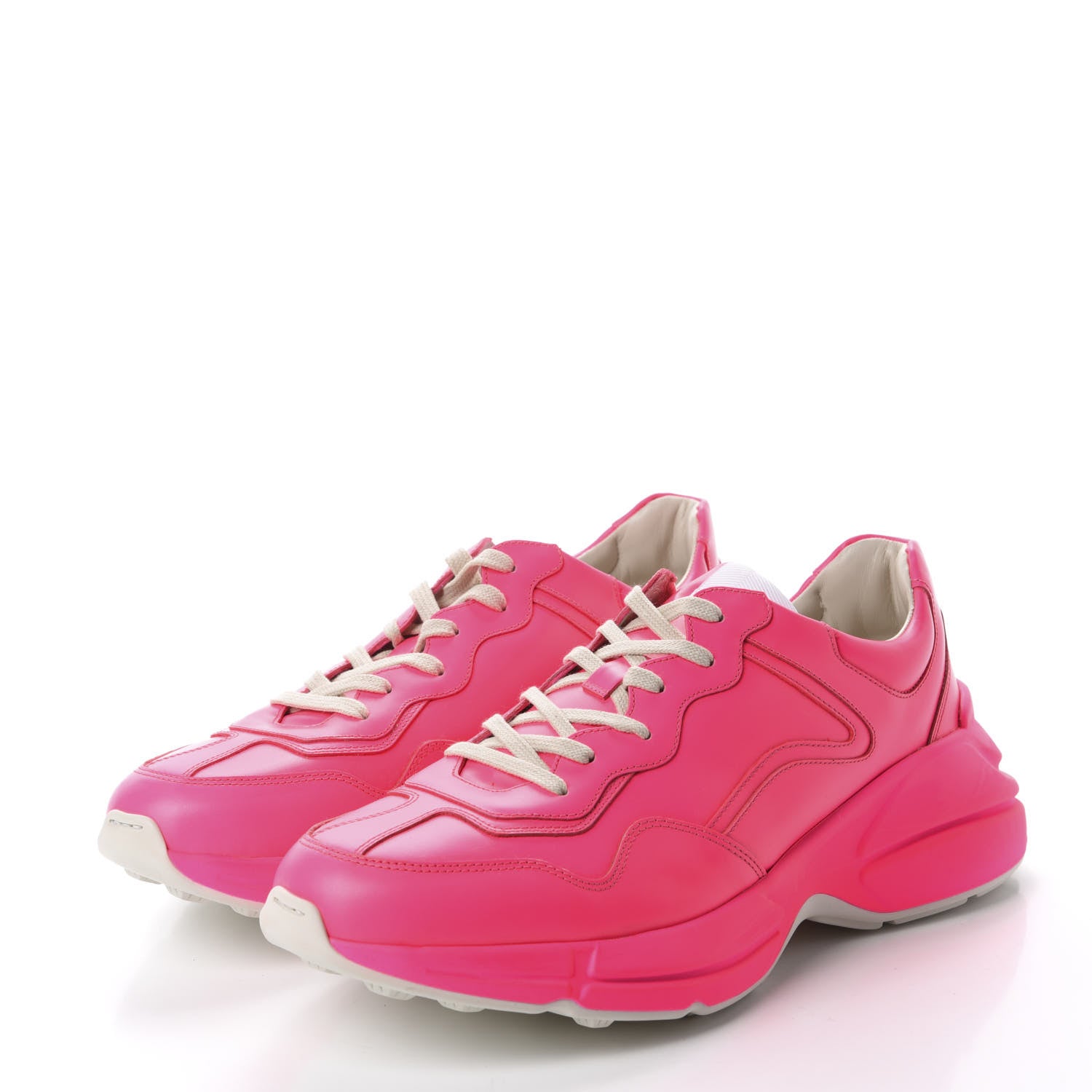 Gucci Calfskin Mens Rhyton Sneakers 10.5 Fuxia Fluo 3 of 10