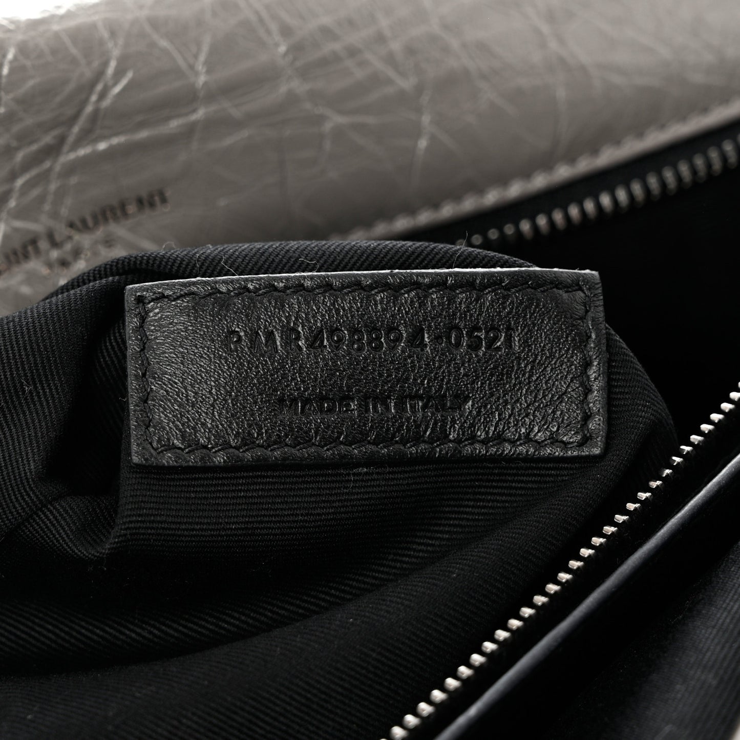 Crinkled Calfskin Matelasse Monogram Medium Niki Chain Satchel Fog