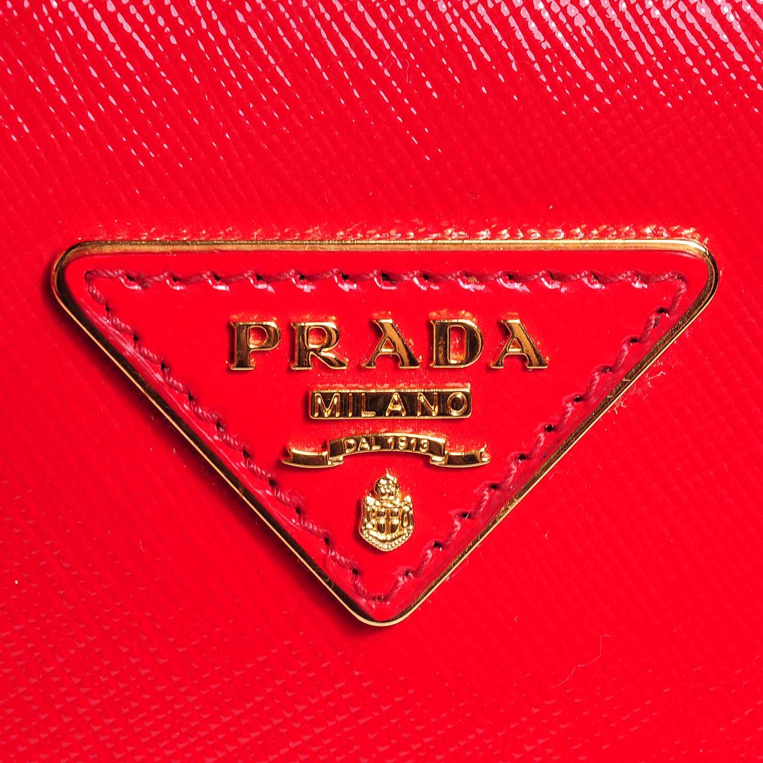 Prada Saffiano Vernice Lux Bauletto Rosso 6 of 9
