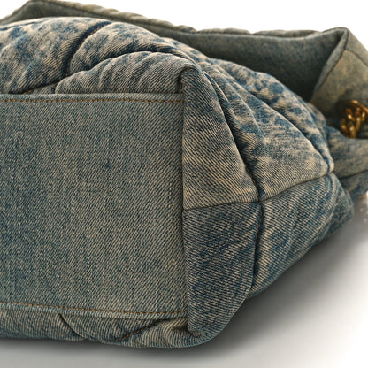 Saint Laurent Denim Quilted Medium Loulou Puffer Monogram Chain Satchel Blue Black 8 of 8