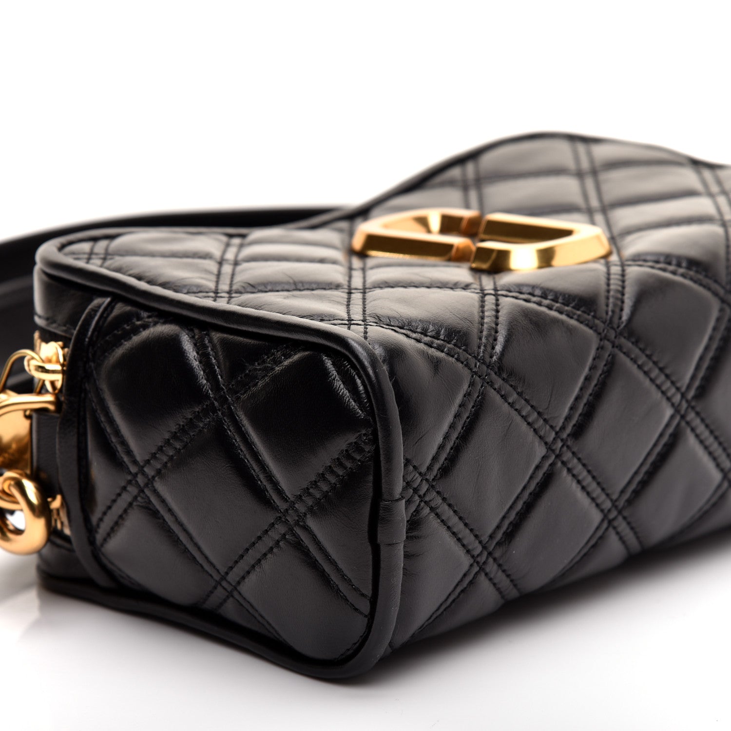 Marc Jacobs Natural Grain Calfskin Quilted The Softshot 21 Bag Black 6 of 12