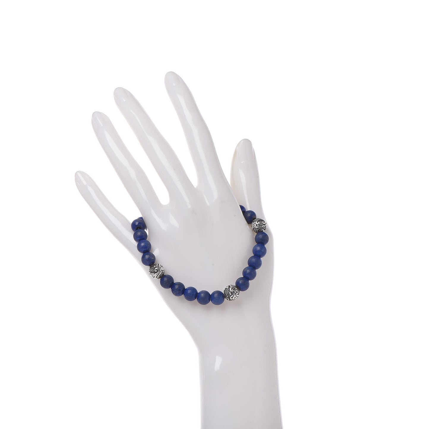 Sterling Silver Lapis Lazuli 8mm Spiritual Beads Bracelet