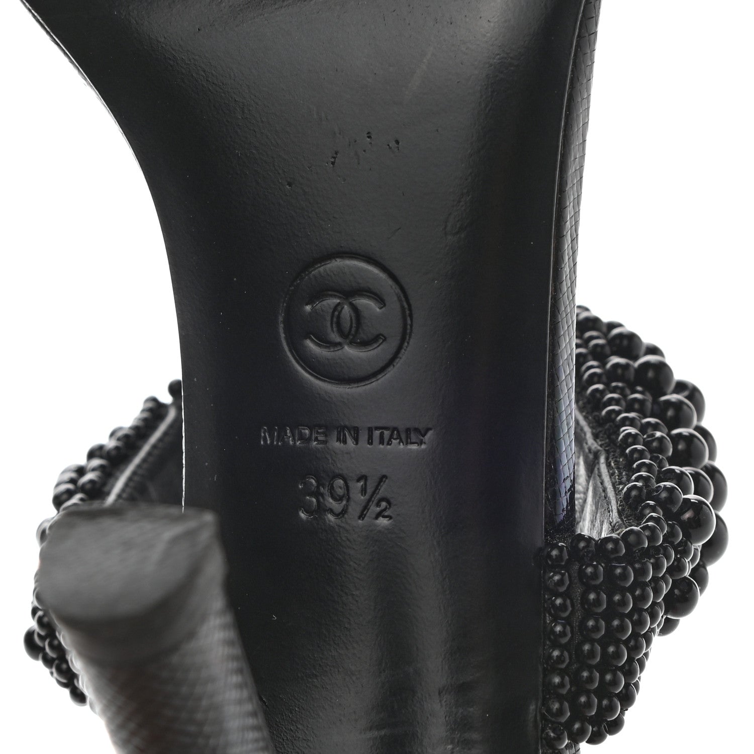 Chanel Fantasy Calfskin Pearl Pump 39 Black 10 of 12