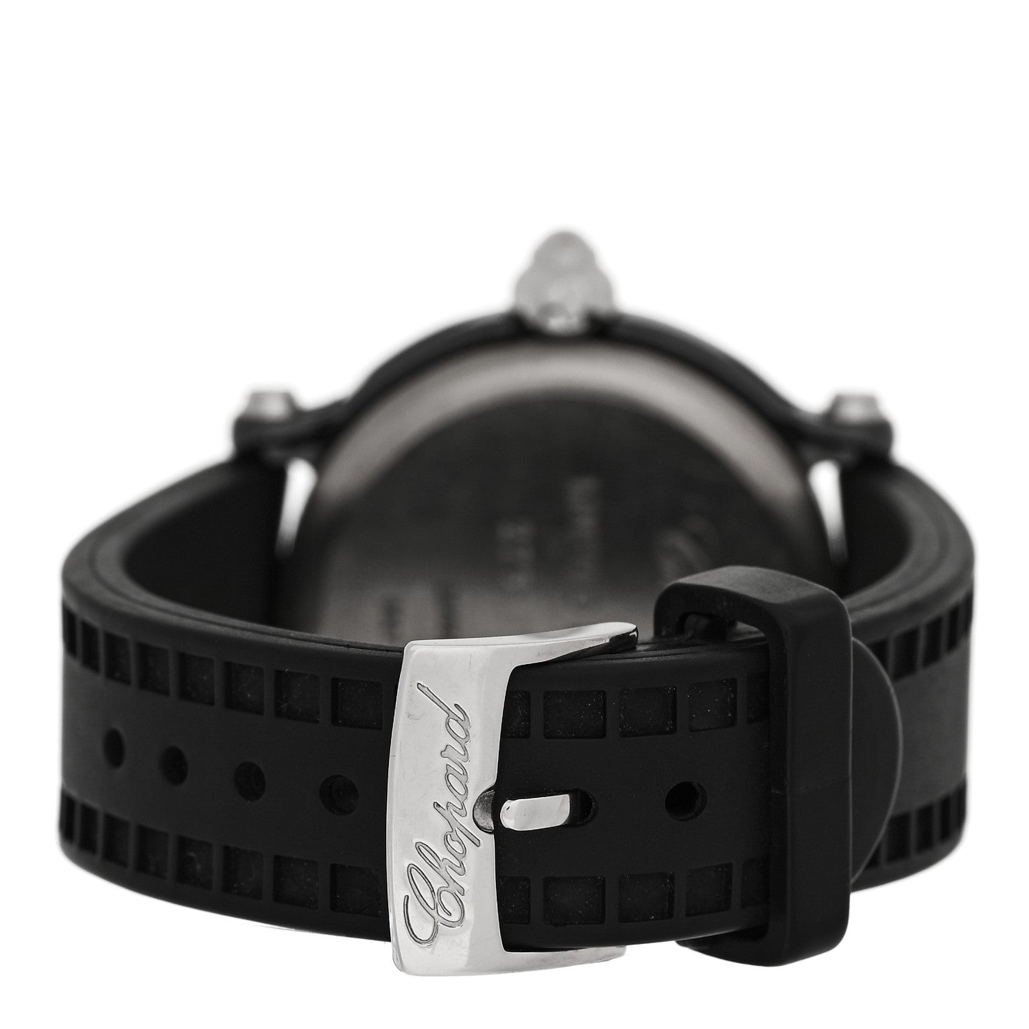 Chopard Stainless Steel Ceramic Rubber 3 Diamond 38mm Happy Sport Quartz Watch Black 3 of 4