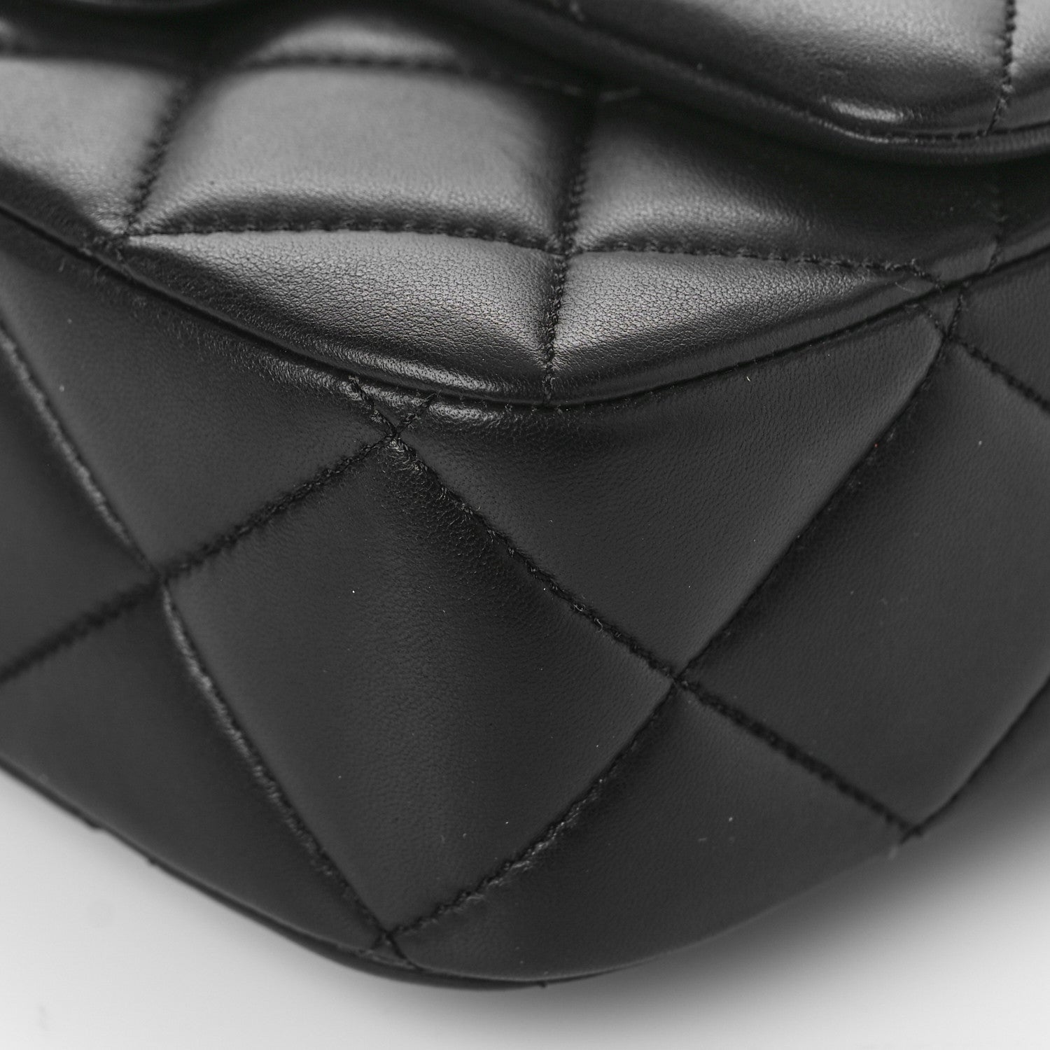 Chanel Lambskin Enamel Pearl Quilted Mini Charm Me Square Flap Black 10 of 11