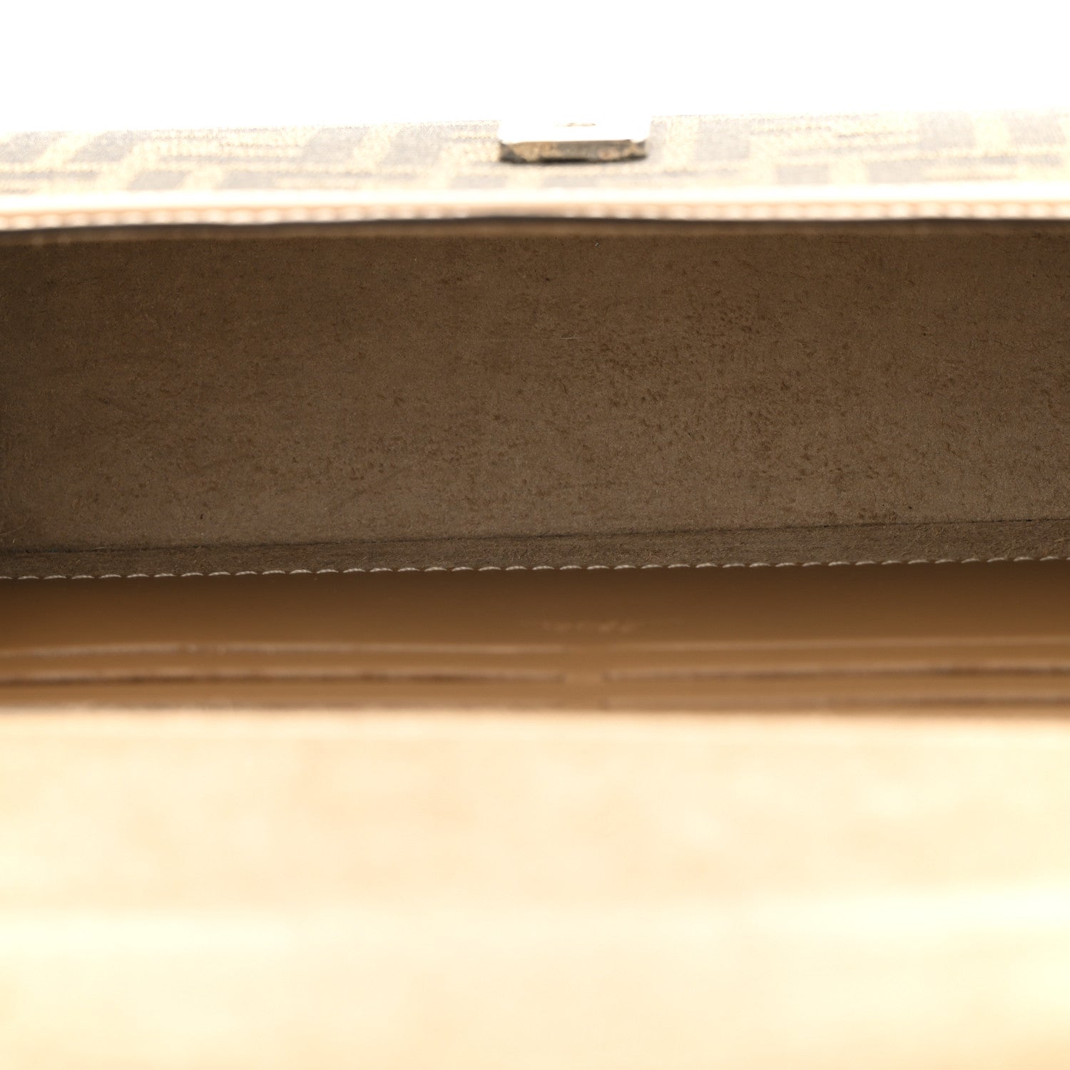 Fendi Recycled Fabric Jacquard Vitello King FF 1974 Baguette Soft Trunk Phone Pouch Tobacco Moro Sand 5 of 13