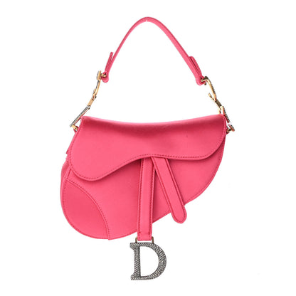 Christian Dior Satin Crystal Mini Saddle Bag Light Shock 1 of 8