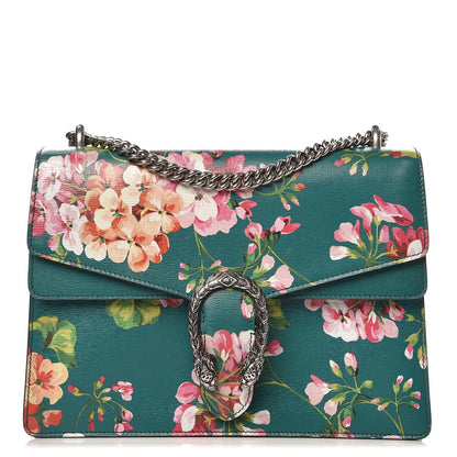 Gucci Calfskin Blooms Print Medium Dionysus Shoulder Bag Bright Emerald Multicolor 1 of 10