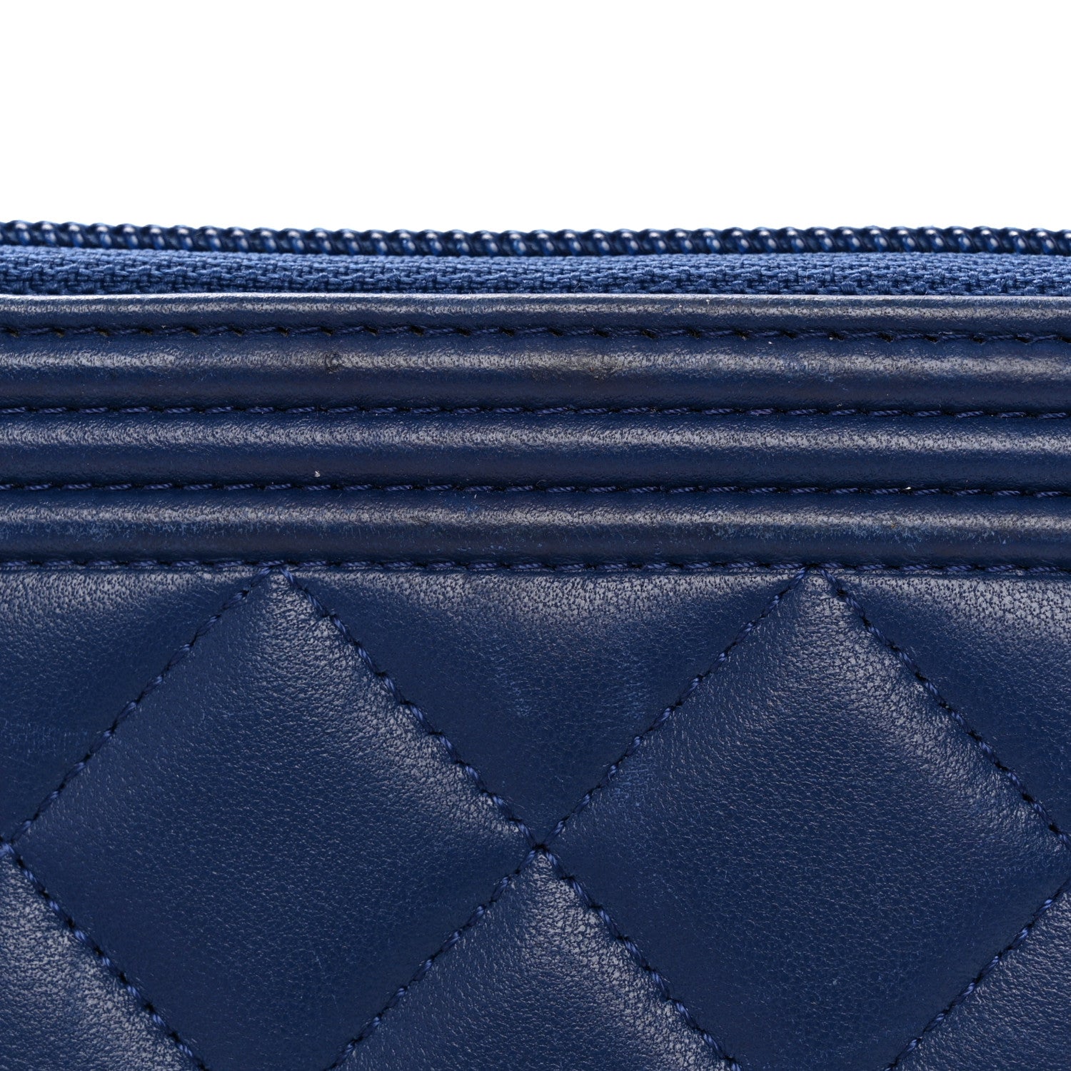 Chanel Lambskin Quilted Small Boy Zip Around Wallet Blue 14 of 14