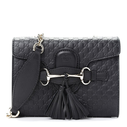 Gucci Microguccissima Mini Emily Shoulder Bag Black 1 of 9