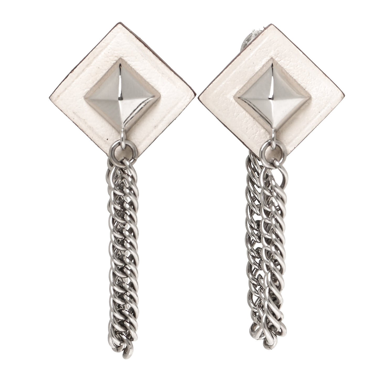 Palladium Swift Gourmette Equestre Earrings Craie