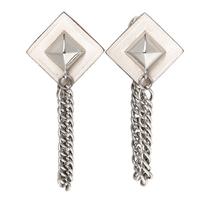 Hermes Palladium Swift Gourmette Equestre Earrings Craie 1 of 4