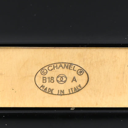 Chanel Resin CC Button Brooch Gold Black 4 of 5