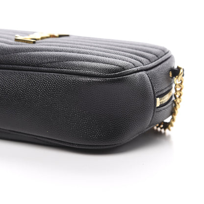 Saint Laurent Grain De Poudre Matelasse Monogram Mini Lou Camera Bag Black 10 of 13