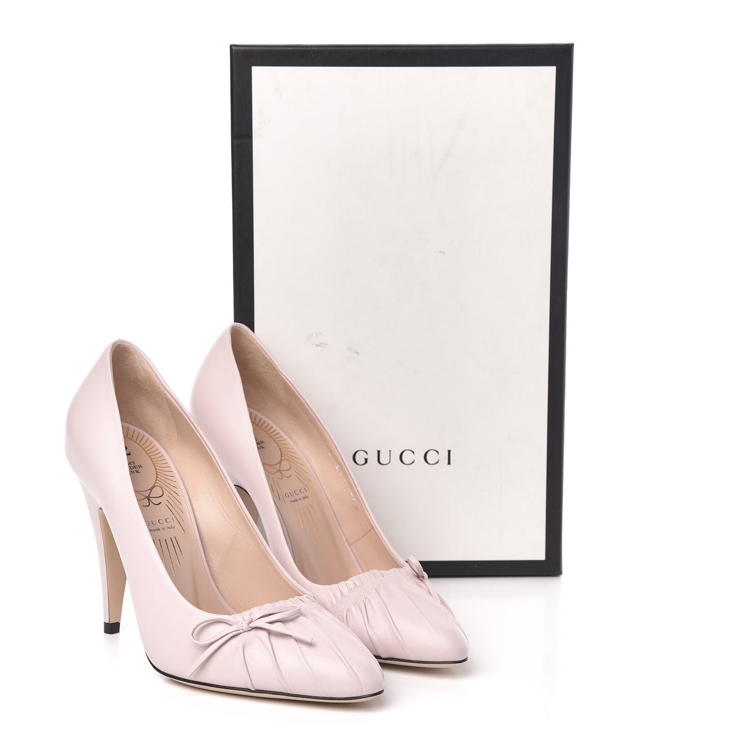 Nappa Bow High Heel Pumps 37.5 Light Powder Pink