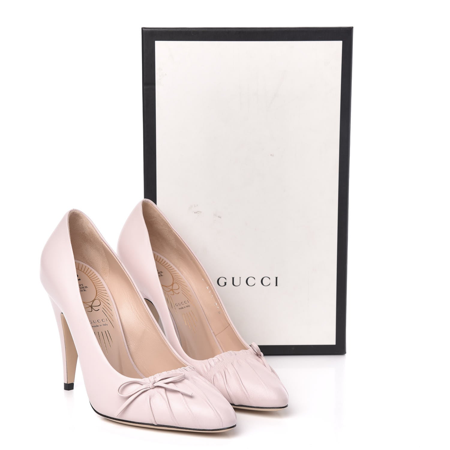 Gucci Nappa Bow High Heel Pumps 37.5 Light Powder Pink 11 of 11