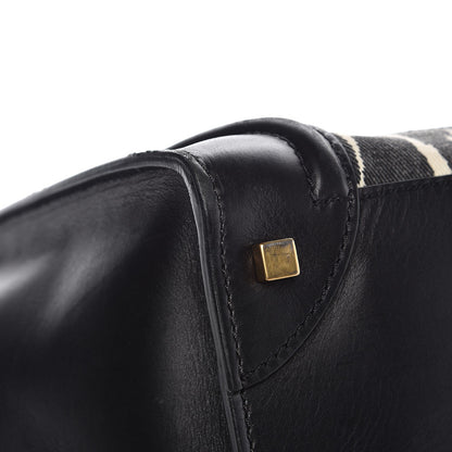 Celine Canvas Smooth Calfskin Leopard Print Mini Luggage Black 9 of 14