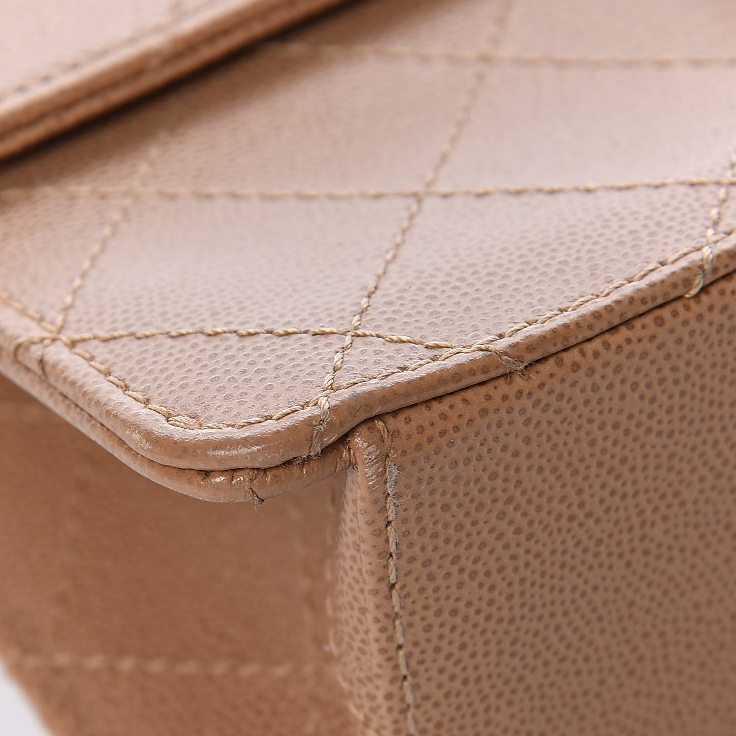 Chanel Caviar Stitch Small Single Flap Beige 14 of 16