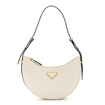 Prada Soft Calfskin Arque Shoulder Bag White 1 of 10