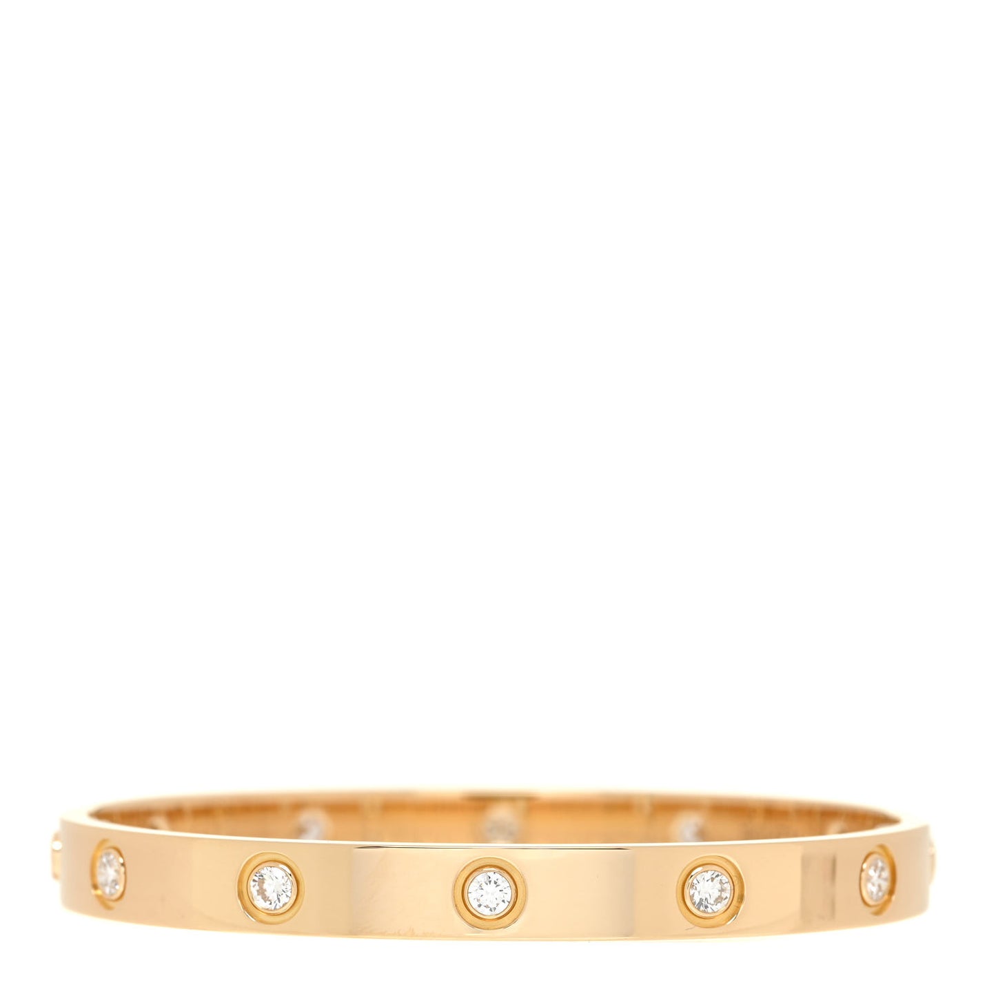 18K Yellow Gold 10 Diamond LOVE Bracelet 16
