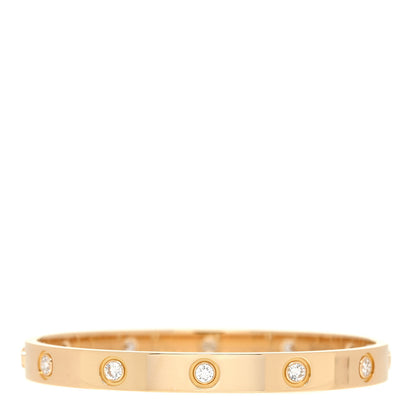 Cartier 18K Yellow Gold 10 Diamond LOVE Bracelet 16 2 of 4