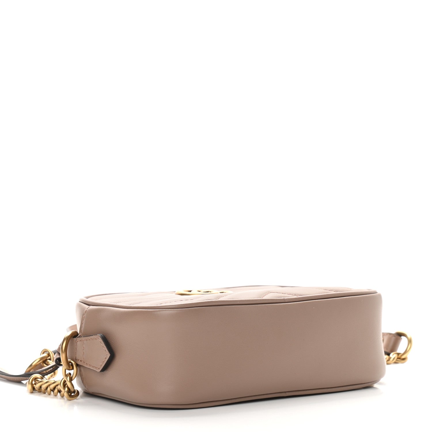 Gucci Calfskin Matelasse Mini GG Marmont Chain Shoulder Bag Porcelain Rose 4 of 9