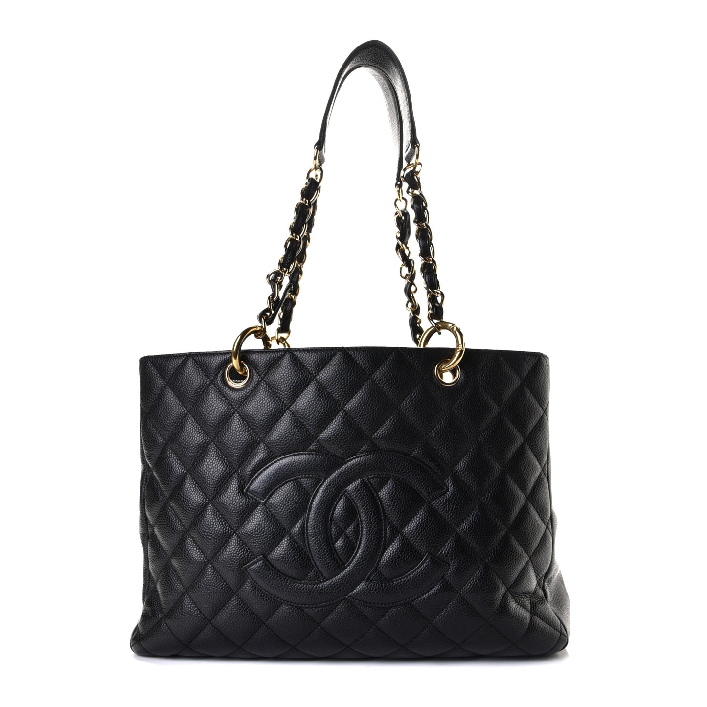 Caviar Quilted Grand Shopping Tote GST Black