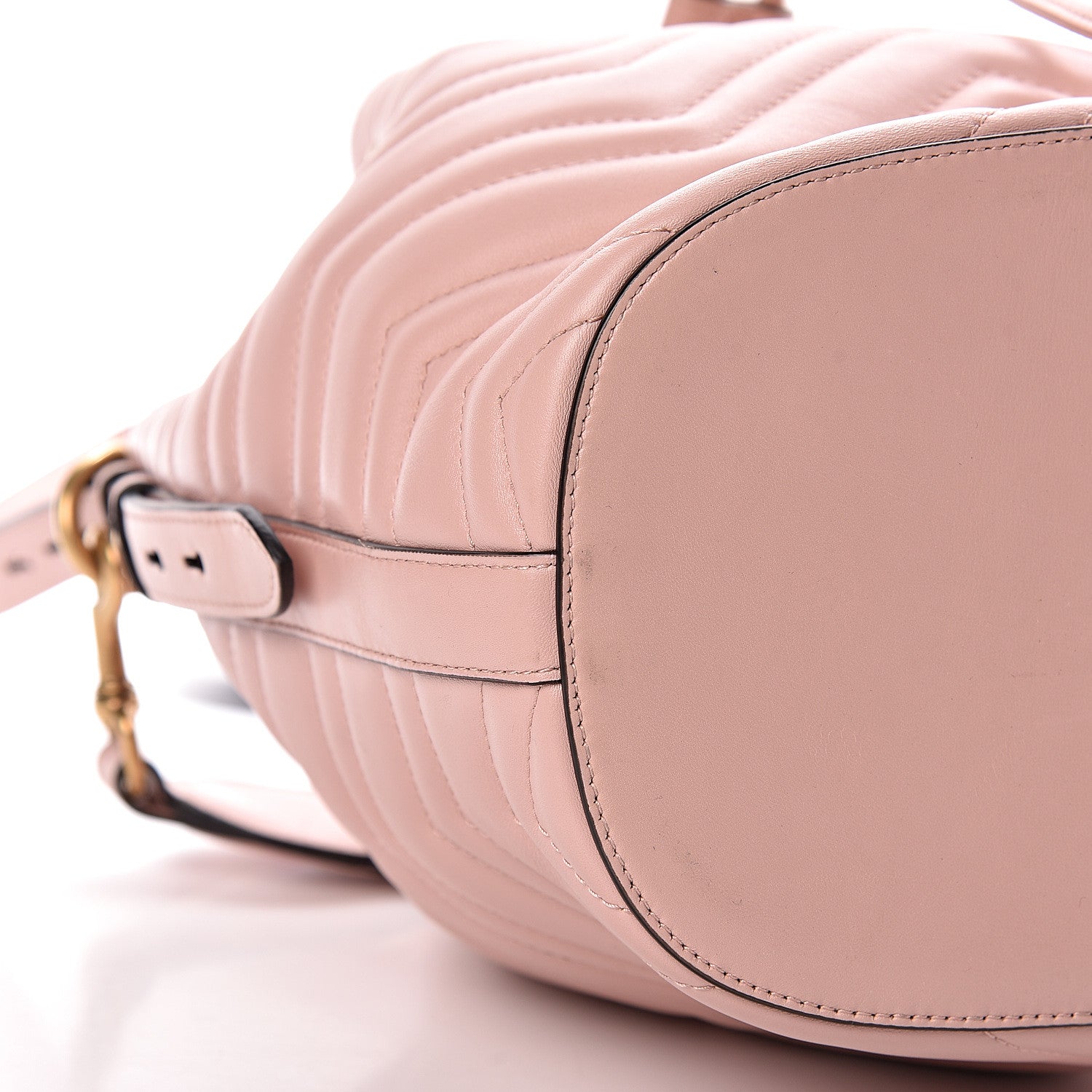 Gucci Calfskin Matelasse Sylvie Web GG Marmont Bucket Bag Perfect Pink 10 of 11