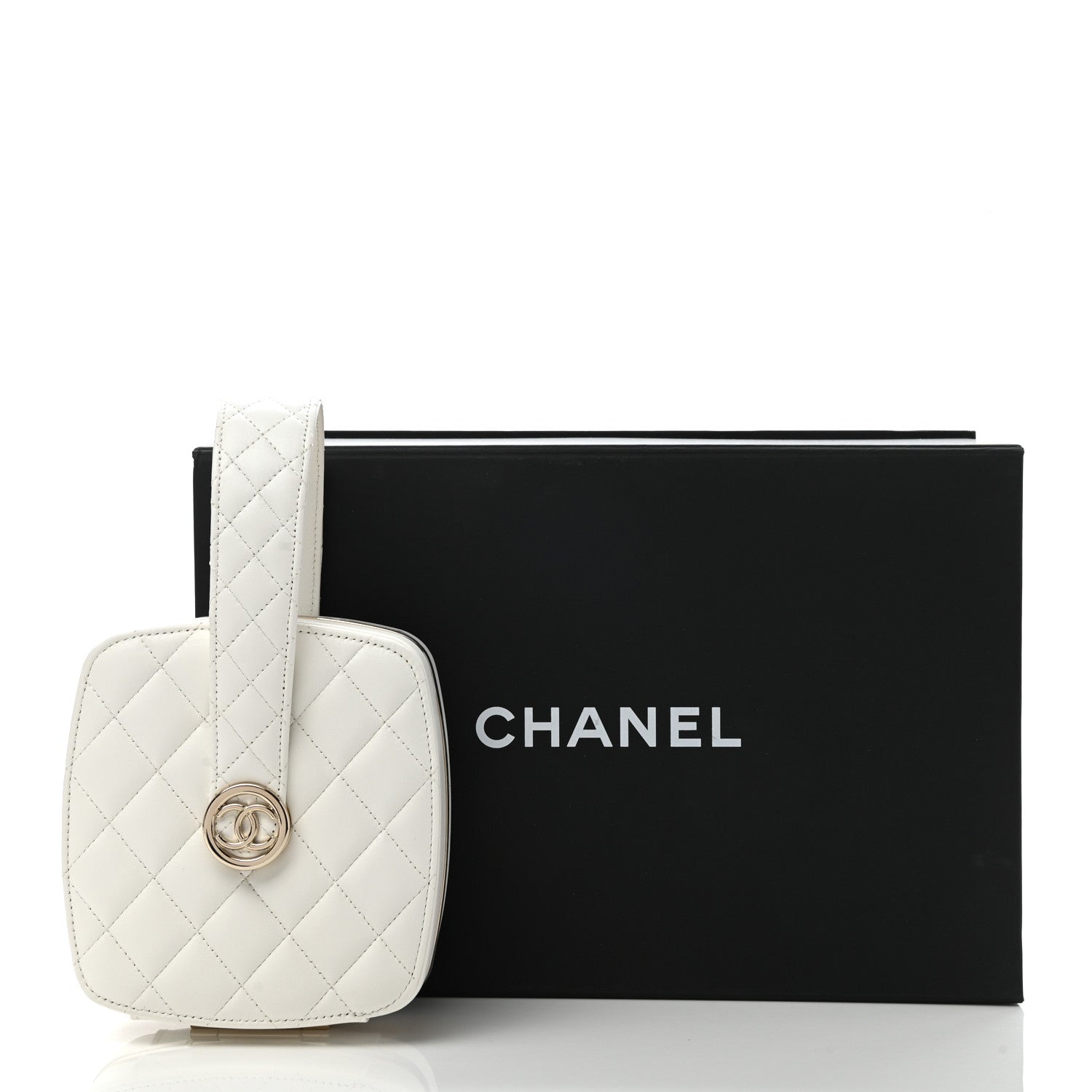 Chanel Lambskin Minaudiere Vanity With Handle White 12 of 12