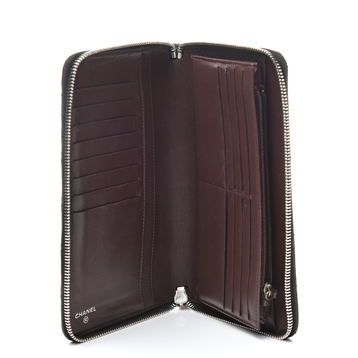 Chanel Lambskin Quilted Large Zip Around Organizer Wallet Black 5 of 16