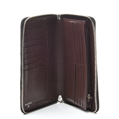 Chanel Lambskin Quilted Large Zip Around Organizer Wallet Black 5 of 16