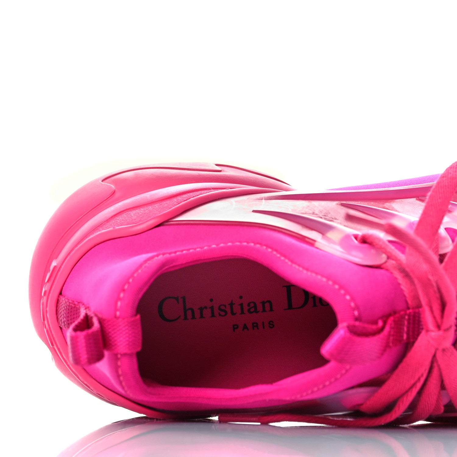 Christian Dior Neoprene Rubber Womens D-Connect Sneakers 37.5 Fuchsia 9 of 11