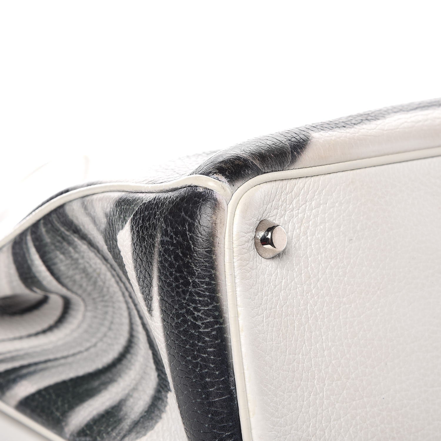 Christian Dior Bullcalf Printed Medium Flower Diorissimo Tote White 13 of 16