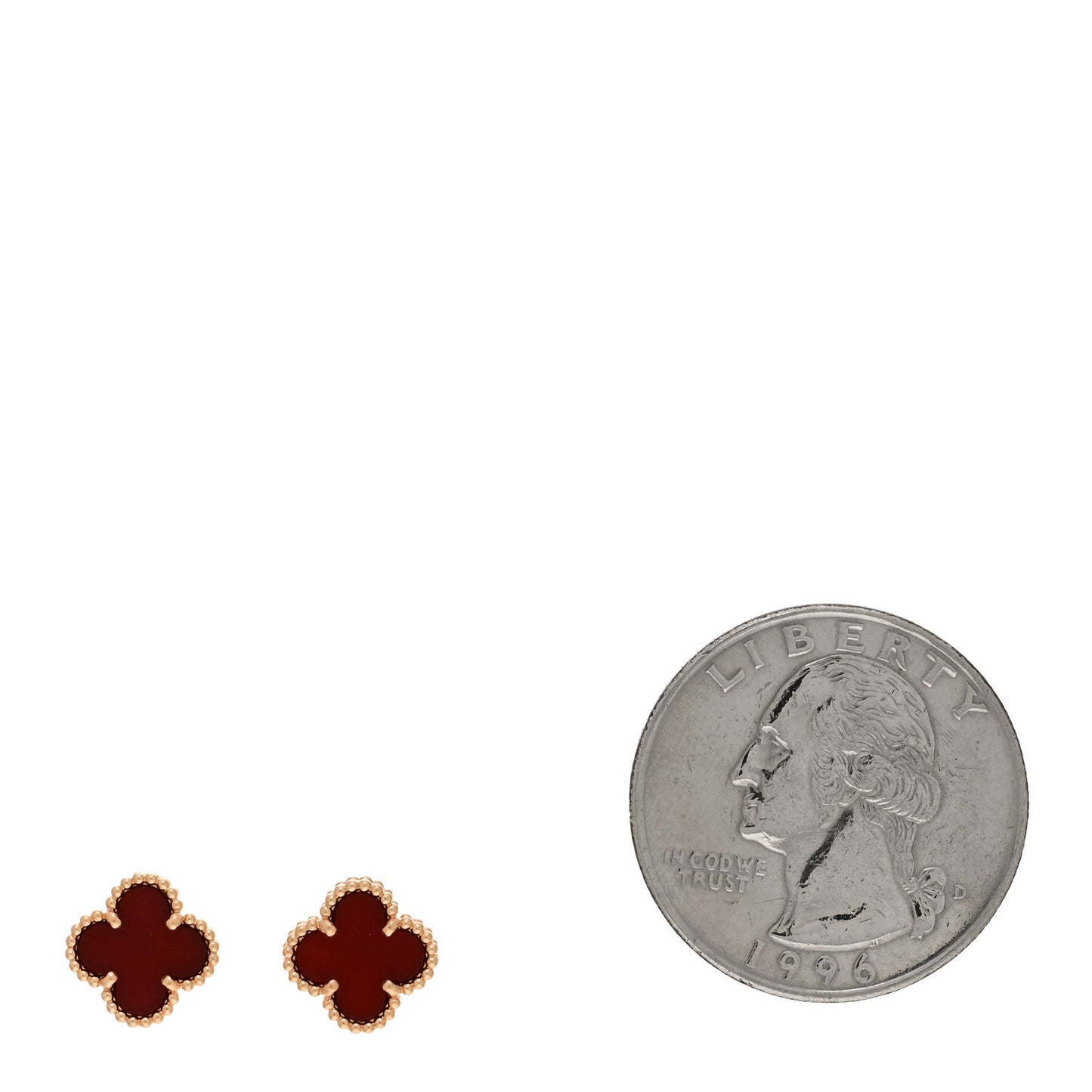 18K Rose Gold Carnelian Sweet Alhambra Earrings