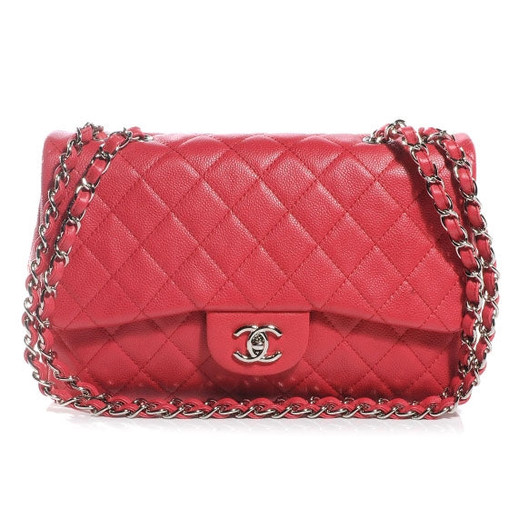 Chanel Washed Caviar Jumbo Single Flap Fuchsia 1 of 7