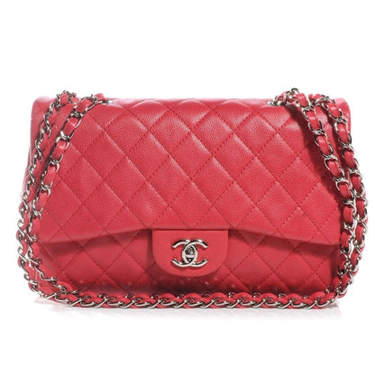 Chanel Washed Caviar Jumbo Single Flap Fuchsia 1 of 7
