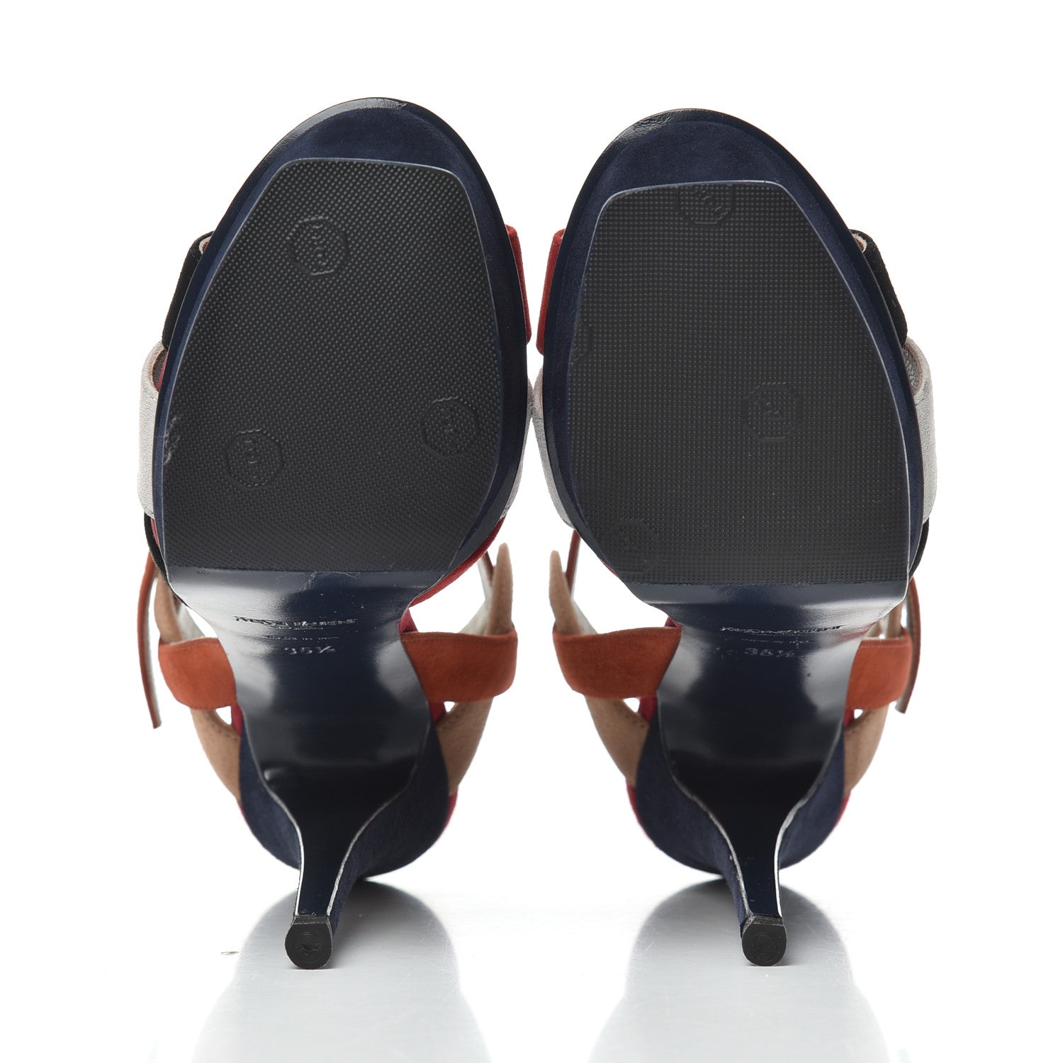 Saint Laurent Suede Tribute 105 Platform Sandals 35.5 Pacific 5 of 16